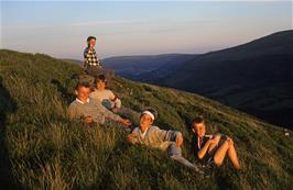 Soaking up the beauty of the Black Mountains at the top of Darren Lwyd.  Back to front: Steven, Daniel, Simon Warner, Brett  & Philip