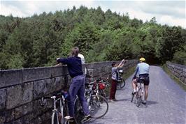 Mark Morris talks to Richard Hopper on one of the Plym Valley viaducts, watched by Luke Rake