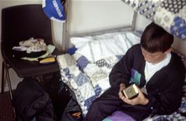 Tao sets his alarm at Cheddar youth hostel [Remastered scan, June 2019]