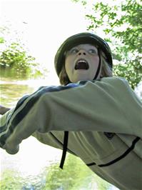 Louis having fun by the River Avon