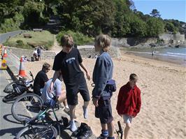 The group prepares to leave South Sands Beach