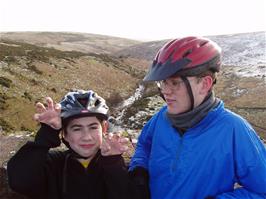 Keir and Oliver on the Avon Dam