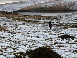 Keir in the wonderful winter scene this afternoon around the Avon Reservoir