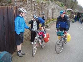 The group at the Cliff Railyway entrance, Lynton, after our journey back from Lynmouth