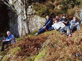 A brief spell of sunshine during lunch in the shelter of the quarry