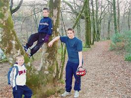 Alex, Dennis and Ben, somewhere in the depths of Hembury Woods