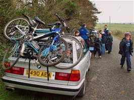 Beginning the process of unloading the bikes