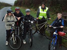 Scott, Zac, Ashley, Matt and Alex at the end of a very wet ride!