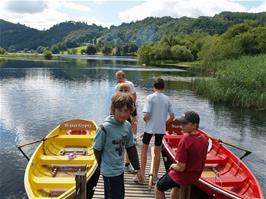 Preparing the two rowing boats on Grasmere lake