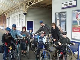 The group ready to leave Taunton station