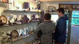 Ash and Zac check out the gift shop at the Camel Trail Tea garden