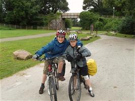 Zac and Ashley at the start of the Camel trail, Bodmin