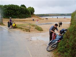 Preparing to leave Harlyn Bay