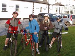 Sam, Olly, Ryan and Ashley outside the Ilsington hotel - new photo for 2024