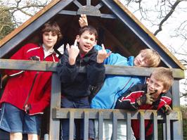 Freddie, Reuben, Olly and Sam in the Fermoy's adventure playground