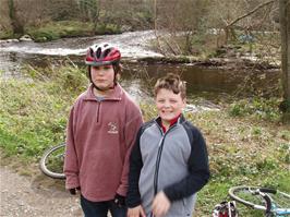 Zac and Ashley by the river Dart at Staverton