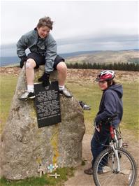 Ashley & Zac at the RAF memorial stone on Hamel Down