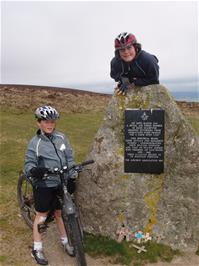 Ashley & Zac at the RAF memorial stone on Hamel Down