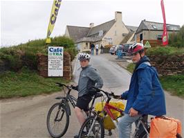 Ashley and Zac at the entrance to Treyarnon YH