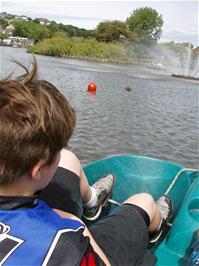 Ashley pedals hard on Newquay boating lake