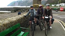 Regrouping on the Esplanade, Lynmouth, while we decide whether to pay for the Lynton and Lynmouth Cliff Railway