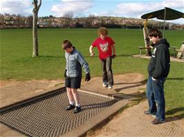 Trampolining in the Exeter canal park