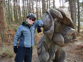 Sculptures in the woods on Horner Hill, 11.7 miles into the ride - new photo for 2024