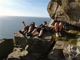 Taking a rocky rest at Valley of the Rocks, Lynton