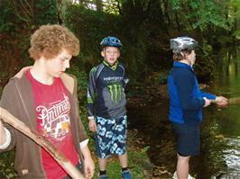 Ryan, Callum and Ash on the River Avon