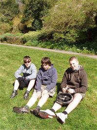 Ash, Zac and Ryan on the lawns at Selworthy