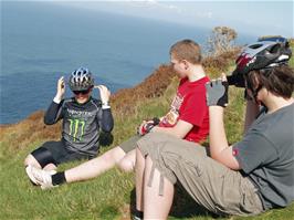 Stopping for a rest on the stunning coast path to Woody Bay