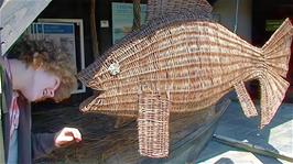 Ryan with the Willow Fish at the Willows and Wetlands Centre, Meare Green