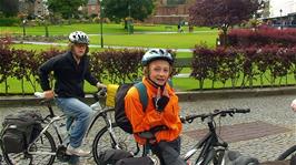 Ash and Hallam outside Nevisport, Fort William