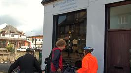 Leaving the cafe at the Mallaig Visitor Information Centre to catch the 10:55 ferry to the Isle of Skye