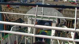 The 10:55 ferry to the Isle of Skye loads up with cars at Mallaig