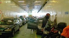 Ready to disembark the enormous ferry at Tarbert