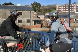 Zac and Ash on Cricklepit Bridge at Exeter Quay - new photo for 2024