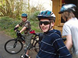 Preparing to leave the bike shed area near the annexe at Bath Youth Hostel