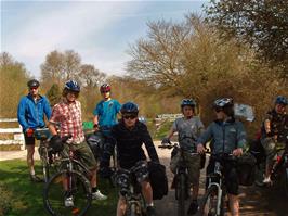 The group on the Kennet & Avon canal cycle path