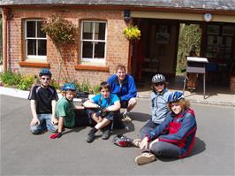 The group on the platform of Staverton station