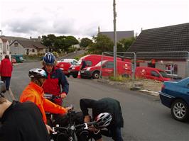 The fleet of post vans loading up outside Tarbert post office