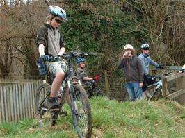 Hallam Iles and the group at the entrance to the play park equipment