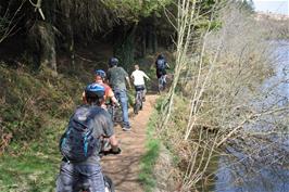 Riding the track around Venford Reservoir