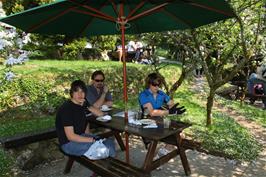 Refreshments at the tea garden near the Bodmin end of the Camel Trail