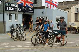 One of the many bike hire shops at Wadebridge