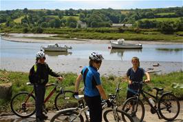 Callum, Ash and Connor on the tidal road