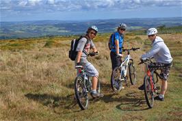 Preparing for the downhill at the top of the Abbots Way