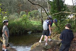 An unexpected rope swing overhanging the River Ashburn on the Belford Mill track