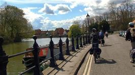 Riding along St Helen's Wharf, Abingdon, 11.1 miles into the ride