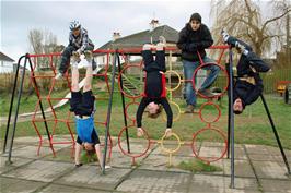 Callum O'B, Ash, Callum F, Zac and Jerry at Broadhempston Play Park